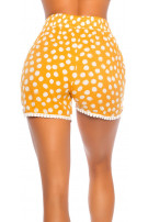Trendy hoge taille zomer shorts met print mosterdgeel